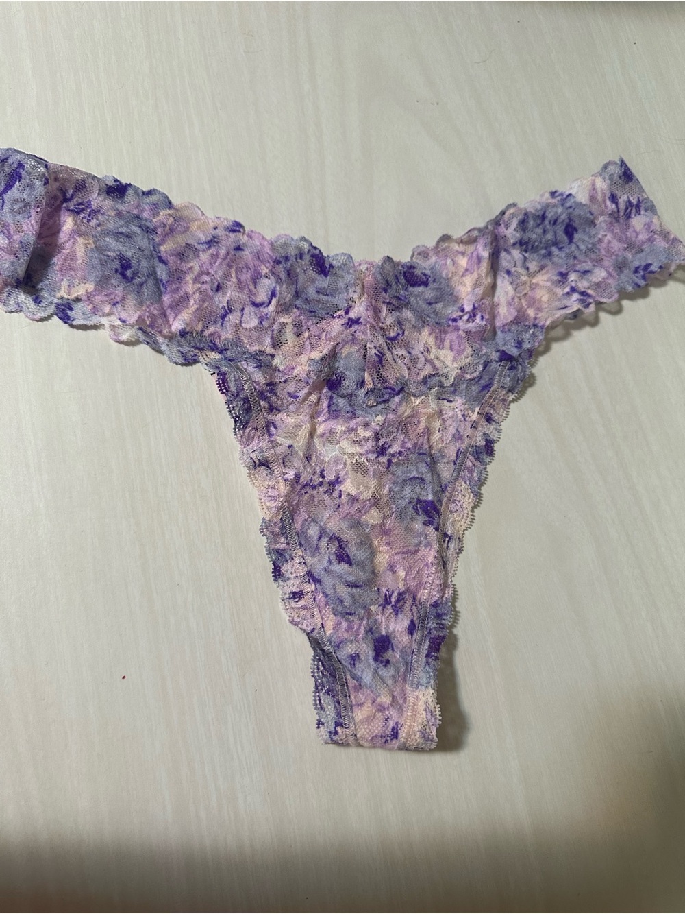 Victoria’s Secret Lace Thong Panty in Lavender Floral